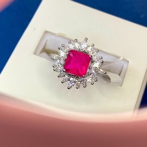 Princess cut Fusion Hot Pink Quartz Ring